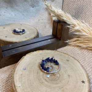 Pierre Bleue Lithothérapie Pendentif Arbre de vie LAPIS