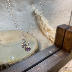 Pierre Violette Lithothérapie Pendentif Argent 925 Améthyste