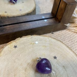 Pierre Violette Lithothérapie Pendentif Cœur